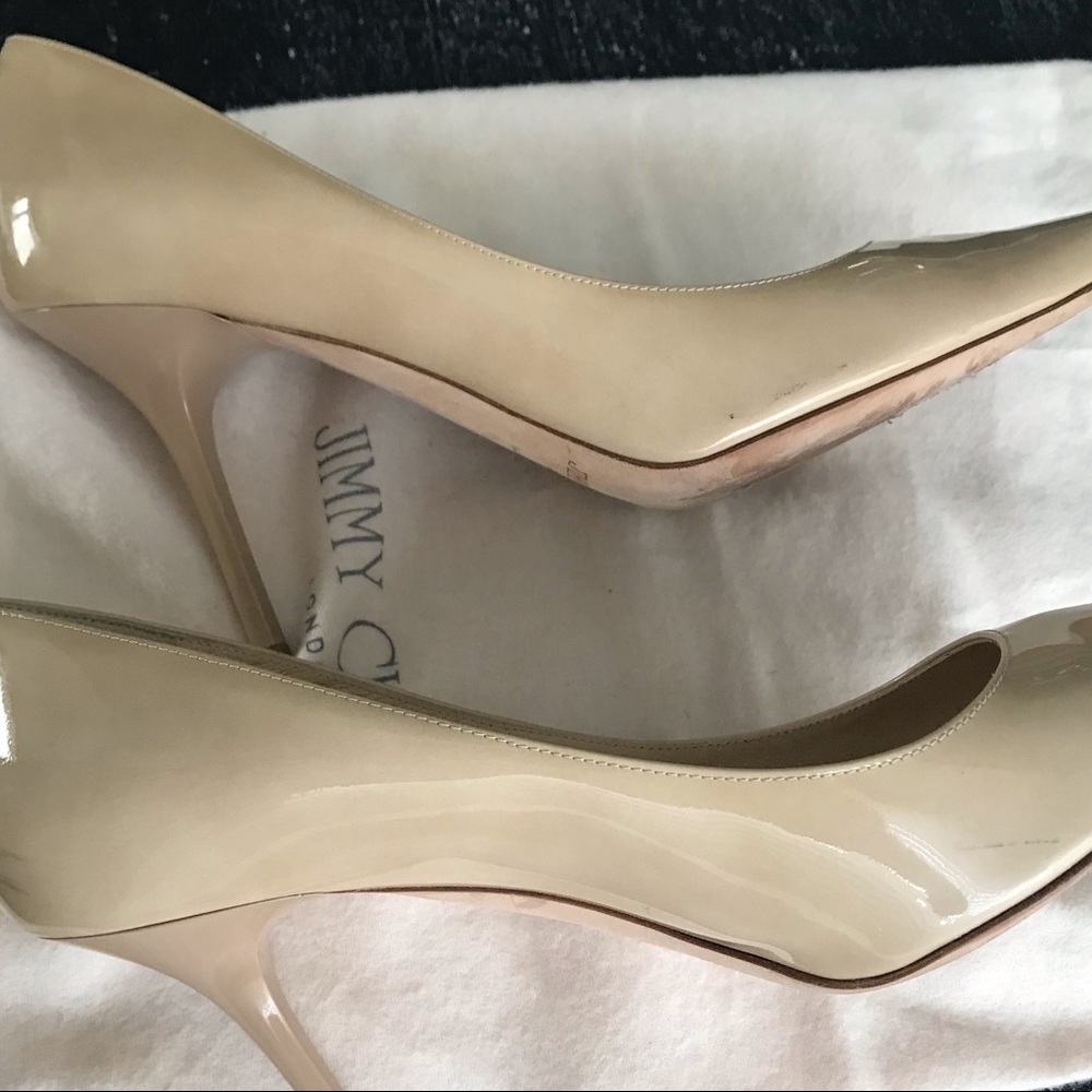Jimmy CHOO Abel Nude Patent Leather Heels 38.5 - Picture 4 of 4